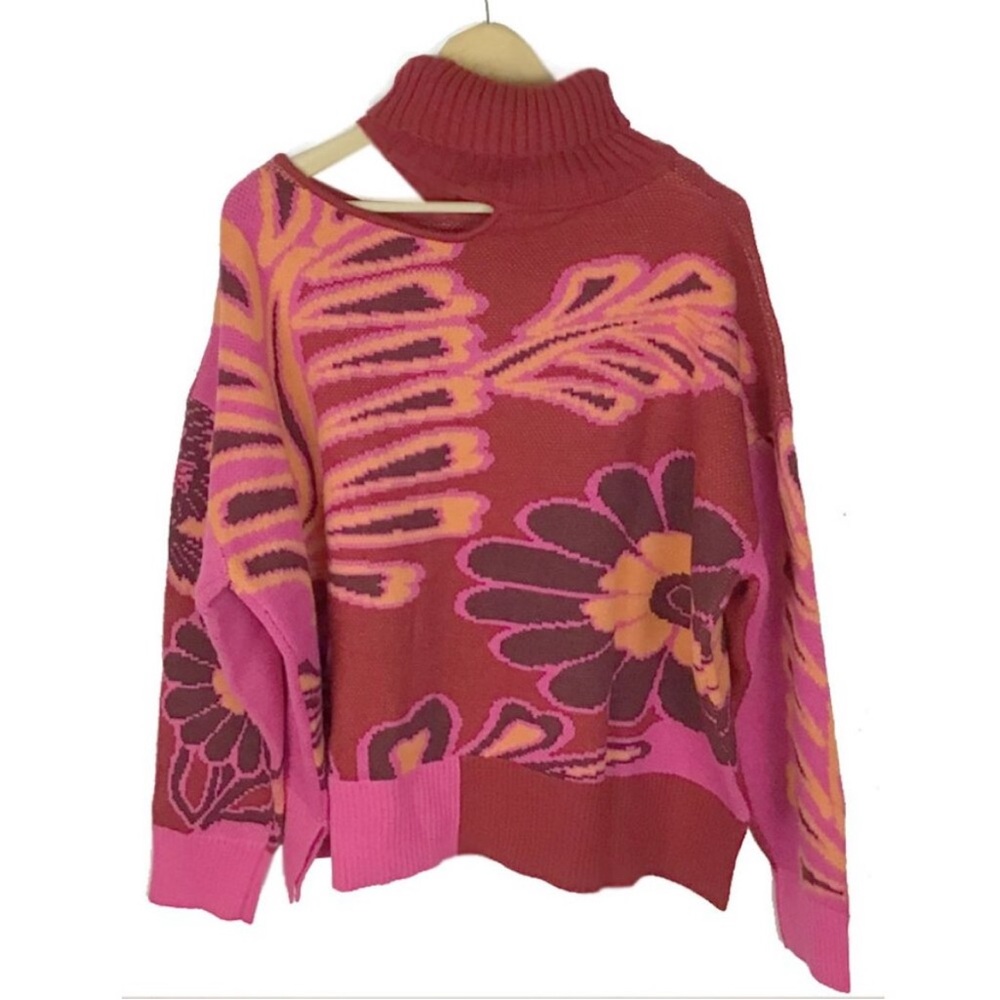 FARM Rio Women's Vibrant Shoulder Cut Out Sweater, NWT, XL - Picture 8 of 15